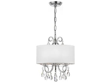 Crystorama Othello 14" Wide 3-Light Silver Crystal Candelabra Drum Chandelier CRY6623