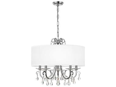 Crystorama Othello 24" Wide 5-Light White Crystal Candelabra Drum Chandelier CRY6625