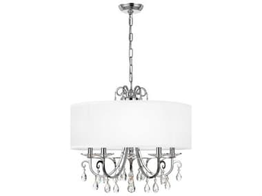 Crystorama Othello 24" Wide 5-Light Polished Chrome Crystal Candelabra Drum Chandelier CRY6625CHCLMWP