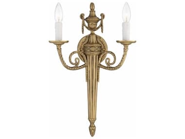 Crystorama 20" Tall 2-Light Matte Brass Wall Sconce CRY662MB