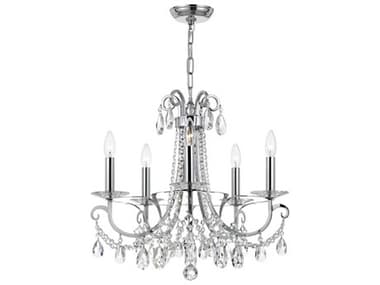 Crystorama Othello 20" Wide 5-Light Chrome Crystal Candelabra Chandelier CRY6825