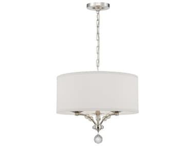 Crystorama Mirage 18" Wide 3-Light Polished Nickel Crystal Glass Drum Chandelier CRY8005PN