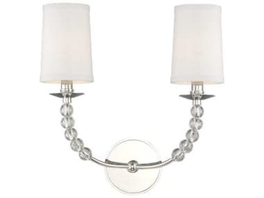 Crystorama Mirage 16" Tall 2-Light Polished Nickel Crystal Wall Sconce CRY8012PN