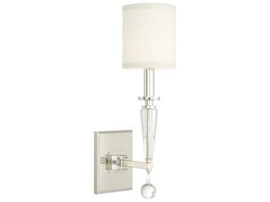 Crystorama Paxton 17" Tall 1-Light Polished Nickel Crystal Glass Wall Sconce CRY8101PN
