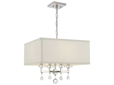 Crystorama Paxton 16" Wide 4-Light Polished Nickel Glass Candelabra Chandelier CRY8105PN