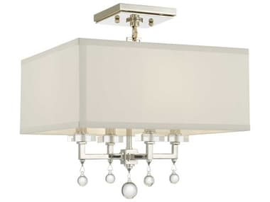 Crystorama Paxton 16" 4-Light Polished Nickel Glass Semi Flush Mount CRY8105PNCEILING