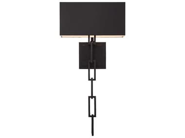 Crystorama Alston 24" Tall 2-Light Matte Black White Wall Sconce CRY8682MKWH