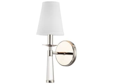 Crystorama Baxter 15&quot; Tall 1-Light Polished Nickel Steel Wall Sconce CRY8861PN