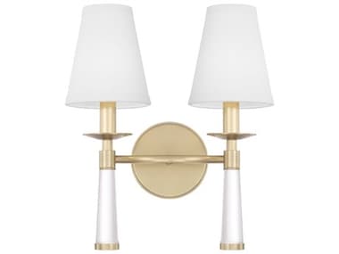 Crystorama Baxter 15" Tall 2-Light Aged Brass Gold Wall Sconce CRY8862AG