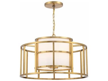 Crystorama Hulton 25" Wide 5-Light Luxe Gold Drum Geometric Chandelier CRY9595LG