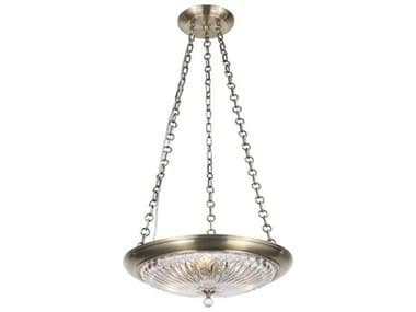 Crystorama Celina 19" Wide 3-Light Antique Brass Glass Bowl Chandelier CRY9943AB