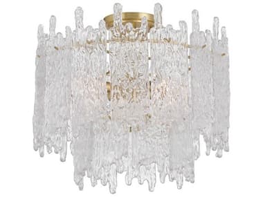 Crystorama Ackerly 3-Light Aged Brass Semi Flush Mount CRYACK920AG