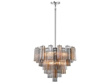 Crystorama Addis 12-Light Polished Chrome Candelabra Geometric Chandelier CRYADD312CH