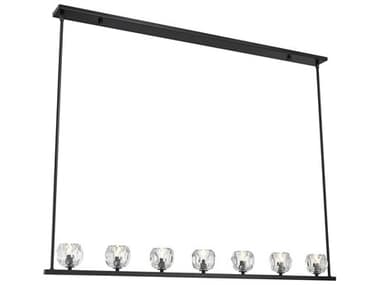 Crystorama Aragon 7-Light Matte Black Linear Island Pendant CRYARA10267MK