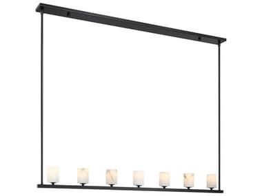 Crystorama Aragon 7-Light Matte Black Linear Island Pendant CRYARA10267MKST