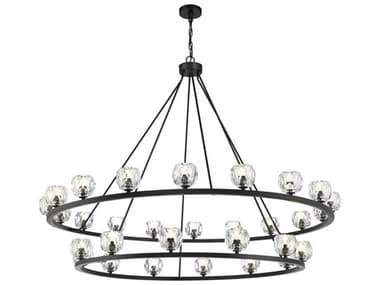 Crystorama Aragon 30-Light Matte Black Tiered Chandelier CRYARA10269MK