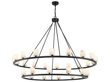 Crystorama Aragon 30-Light Matte Black Tiered Chandelier CRYARA10269MKST