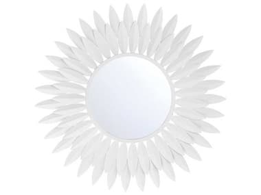 Crystorama Broche Matte White Wall Mirror Sunburst CRYBRHM520MT