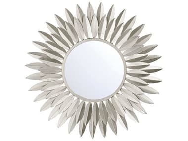 Crystorama Broche Antique Silver Wall Mirror Sunburst CRYBRHM520SA