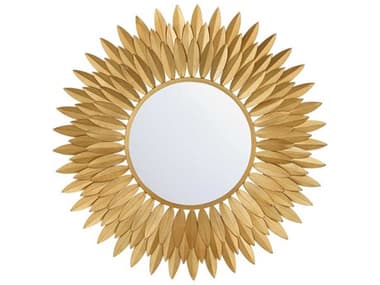 Crystorama Broche Antique Gold Wall Mirror Sunburst CRYBRHM524GA