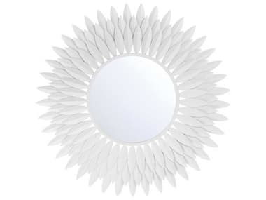 Crystorama Broche Matte White Wall Mirror Sunburst CRYBRHM524MT