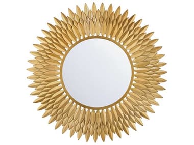 Crystorama Broche Antique Gold Wall Mirror Sunburst CRYBRHM530GA