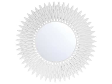 Crystorama Broche Matte White Wall Mirror Sunburst CRYBRHM530MT