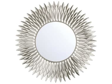 Crystorama Broche Antique Silver Wall Mirror Sunburst CRYBRHM530SA