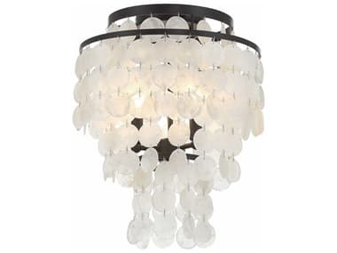 Crystorama Brielle 13&quot; 3-Light Off White Tiered Semi Flush Mount CRYBRI3003