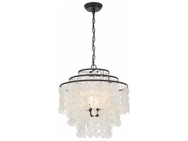 Crystorama Brielle 18&quot; Wide 4-Light Silver Tiered Chandelier CRYBRI3008SA