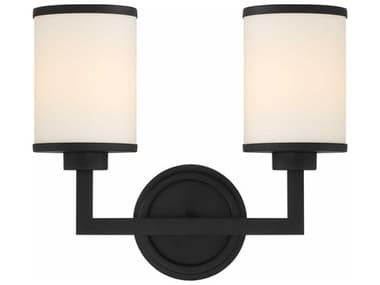 Crystorama Bryant 12" Tall 2-Light Black Forged Glass Wall Sconce CRYBRY8002BF