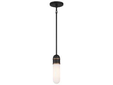 Crystorama Capsule 1-Light Matte Black Textured Gold Cylinder Mini Pendant CRYCAP8511MKTG