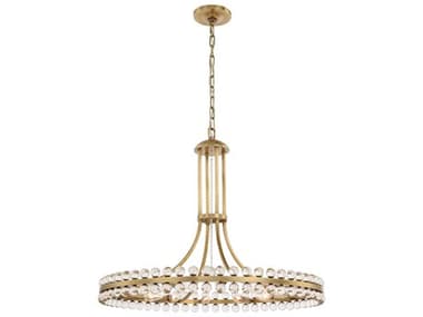 Crystorama Clover 8-Light Brass Glass Round Chandelier CRYCLO8898