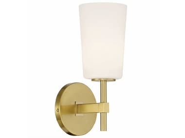 Crystorama Colton 13" Tall 1-Light Aged Brass Glass Wall Sconce CRYCOL101AG