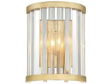 Crystorama Darcy 10" Tall 2-Light Distressed Twilight Gold Crystal Wall Sconce CRYDAR1012DT