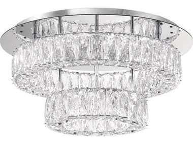 Crystorama Kinsley 1-Light Polished Chrome Round Tiered Flush Mount CRYED3552001CH