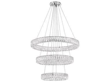 Crystorama Kinsley 1-Light Polished Chrome Round Tiered Pendant CRYED3563201CH