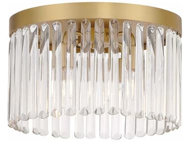Crystorama Emory 15" 4-Light Modern Gold Glass Drum Flush Mount CRYEMO5400MG