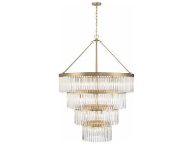 Crystorama Emory 40" Wide 22-Light Modern Gold Crystal Drum Chandelier CRYEMO5409MG