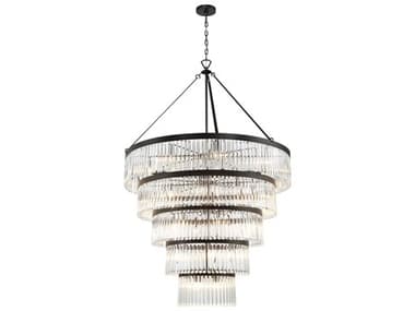 Crystorama Emory 30-Light Black Forged Tiered Chandelier CRYEMO5430BF