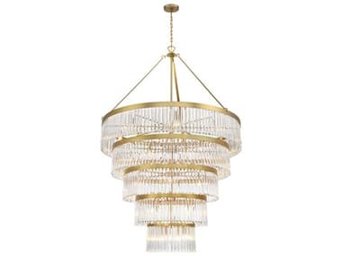 Crystorama Emory 30-Light Modern Gold Brass Tiered Chandelier CRYEMO5430MG