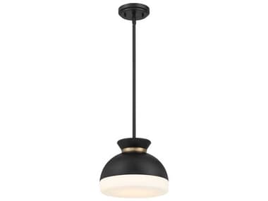 Crystorama Gidget 1-Light Matte Black Vibrant Gold Dome Mini Pendant CRYGID4005MKVG