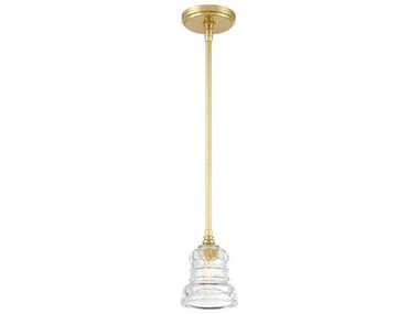 Crystorama Gregory 1-Light Aged Brass Gold Bell Mini Pendant CRYGRG1040AG