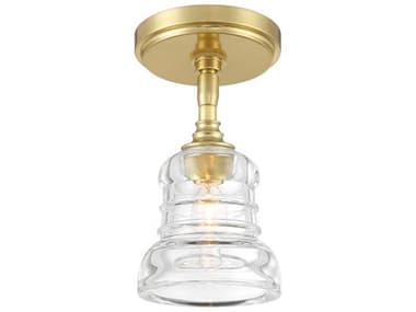 Crystorama Gregory 1-Light Aged Brass Gold Bell Semi Flush Mount CRYGRG1040AGCEILING