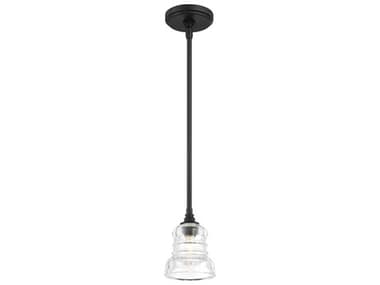 Crystorama Gregory 1-Light Matte Black Bell Mini Pendant CRYGRG1040MK