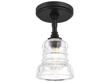 Crystorama Gregory 1-Light Matte Black Bell Semi Flush Mount CRYGRG1040MKCEILING