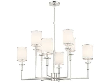 Crystorama Hatfield 8-Light Polished Nickel Silver Candelabra Chandelier CRYHAT478PN