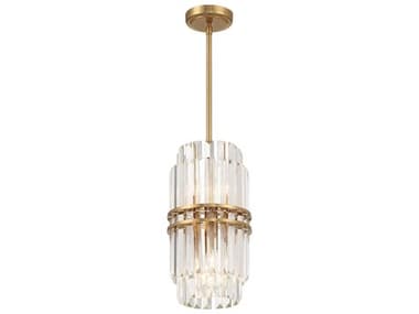 Crystorama Hayes 4-Light Aged Brass Cylinder Mini Pendant CRYHAY1401AG