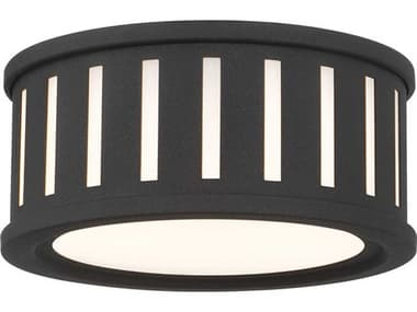 Crystorama Kendal 2-Light Black Forged Drum Flush Mount CRYKEN2200BF