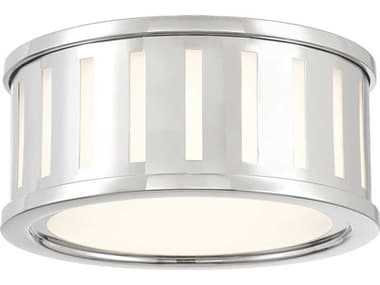 Crystorama Kendal 2-Light Polished Nickel Drum Flush Mount CRYKEN2200PN